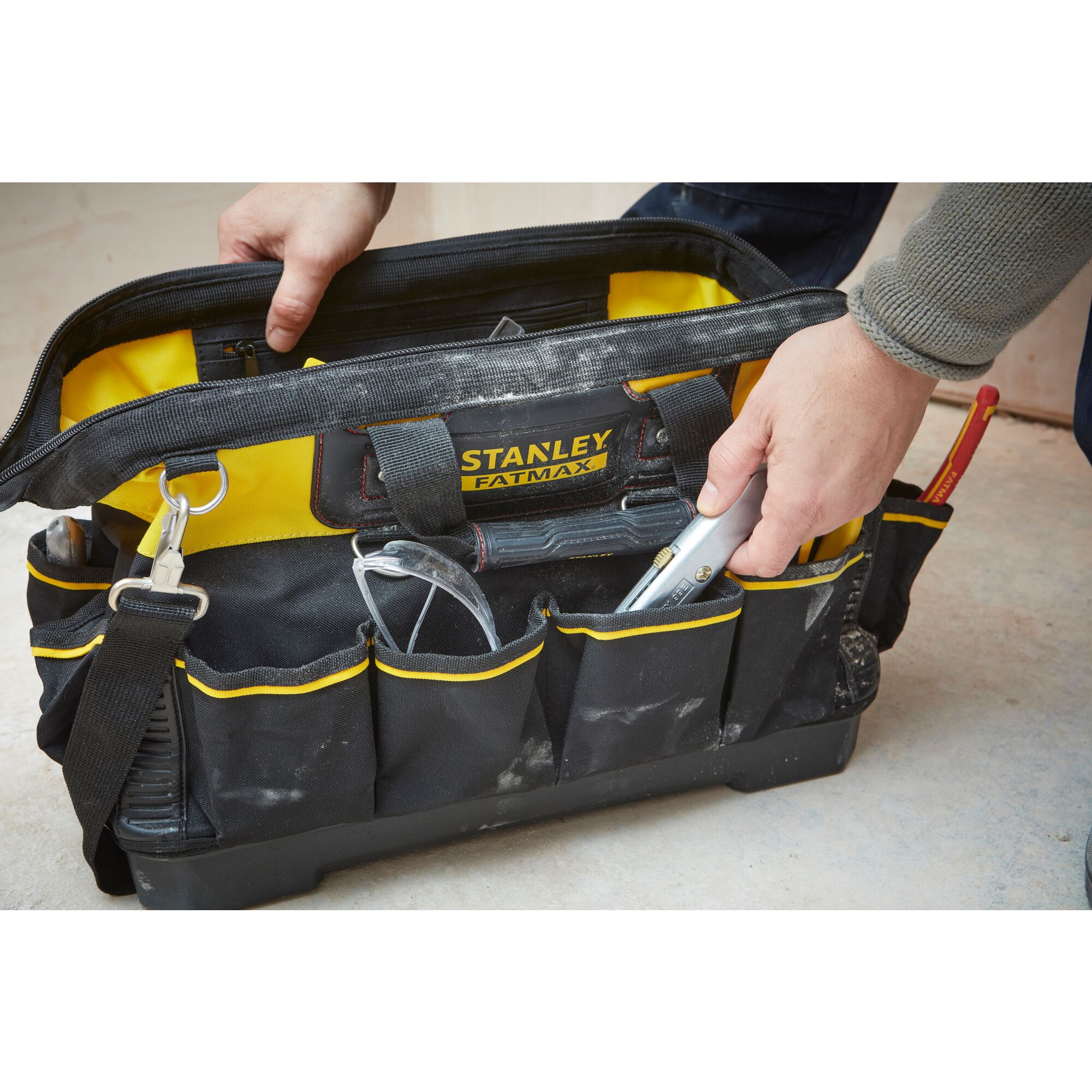 Stanley 1-93-950 FatMax Tool Bag 18" RST Clear Safety Glasses with Earplugs 