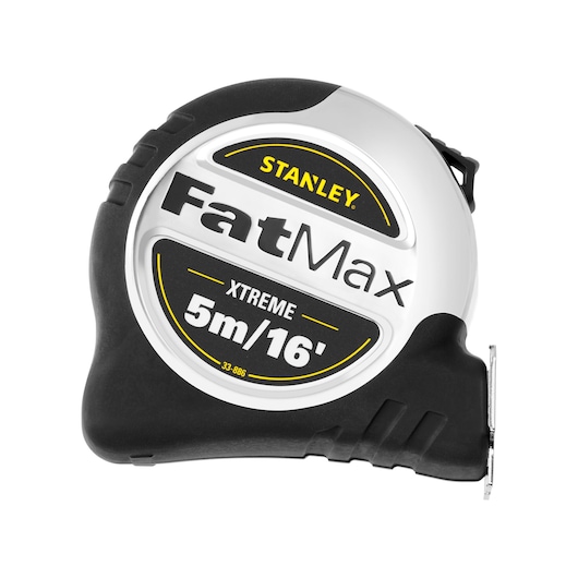 STANLEY 5-33-886 tape measure FatMax Xtreme 5m/16ft, front angle on white background.