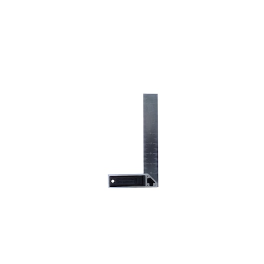 STANLEY E-46532 combination square with black handle and metal ruler, front angle on white background.