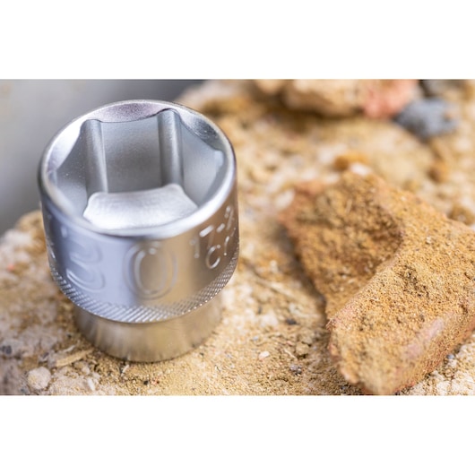 STANLEY FMMT82683-0 socket tool close-up on sandy surface.