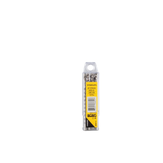 STANLEY STA50029B10 drill bit set, 10 pcs, in transparent packaging, front view, photography product.