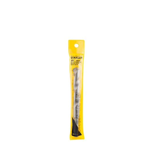 STANLEY STA53116C masonry drill bit in yellow packaging, front angle, product photography.