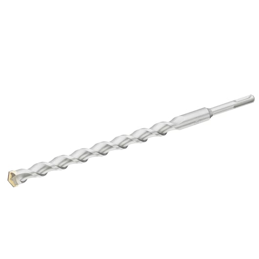 STANLEY STA54112 masonry drill bit with spiral flutes, silver, side angle on white background.