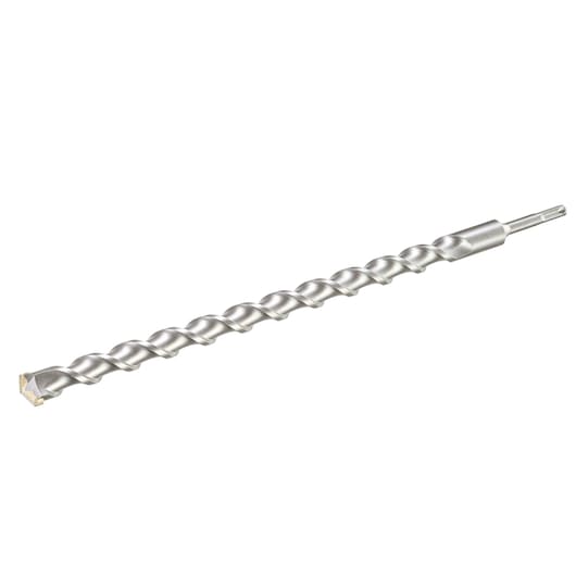 STANLEY STA54227 silver SDS-plus masonry drill bit, side angle, spiral flute design, white background.
