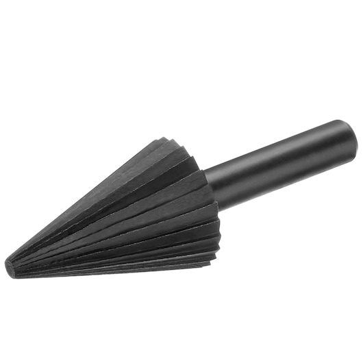 STANLEY STA66105 black metal reamer, side angle on white background.