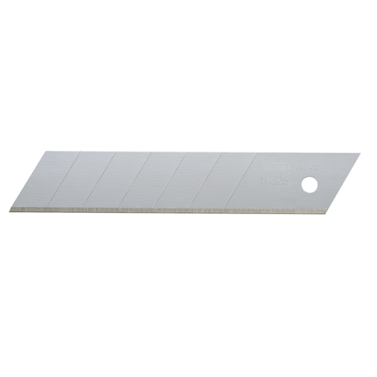 STANLEY STHT11325-8 segmented snap-off utility blade, silver, side angle, single replacement blade.