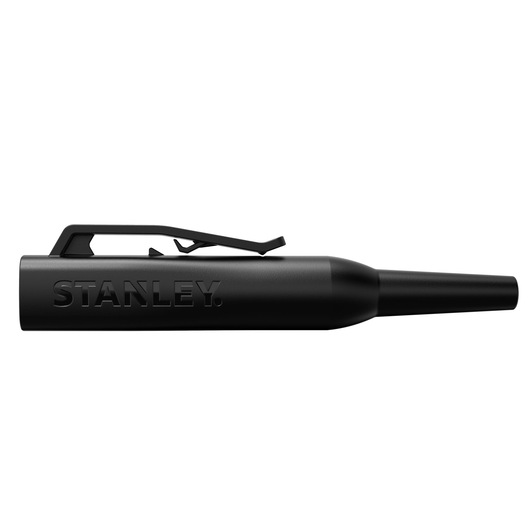 STANLEY STHT47003-0 black marking chalk holder, side view on white background.