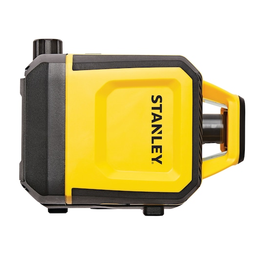 Stanley yellow and black laser level side view on white background